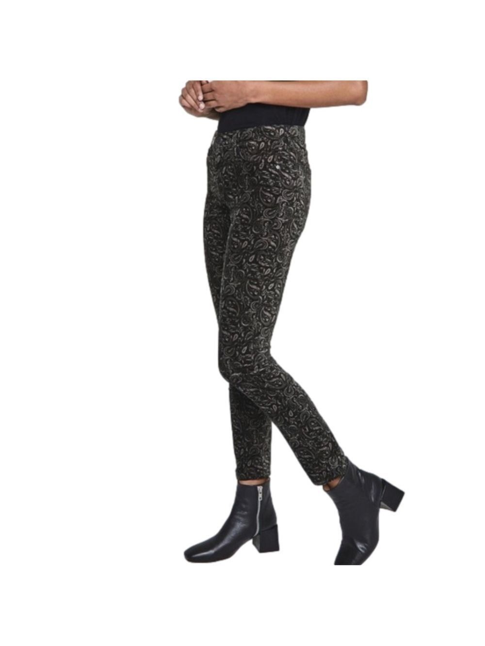 Anthropologie A. G. Stevie Paisley Print Velvet Ankle Pants Size 25